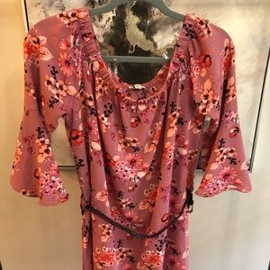 Off the shoulder floral shirt